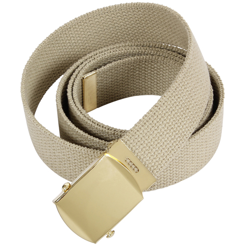 64 Inch Military Color Web Gold Buckle Belts